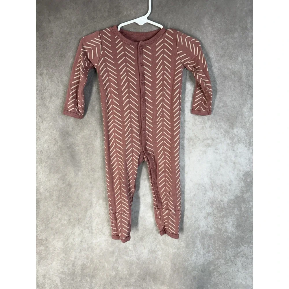 Kyte Baby Snap Bamboo Playsuit Romper In Mauve Baby Size 6-12 Months